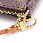 Louis Vuitton Monogram Pochette Handbag Case Brown Leather Gold — view 7