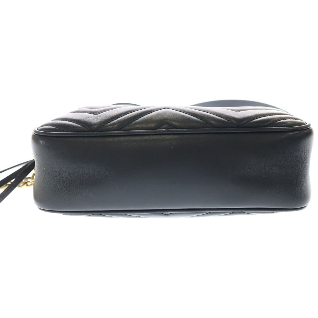 Gucci GG Marmont Shoulder Bag Black Leather Gold — view 4