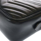 Gucci GG Marmont Shoulder Bag Black Leather Gold — view 7