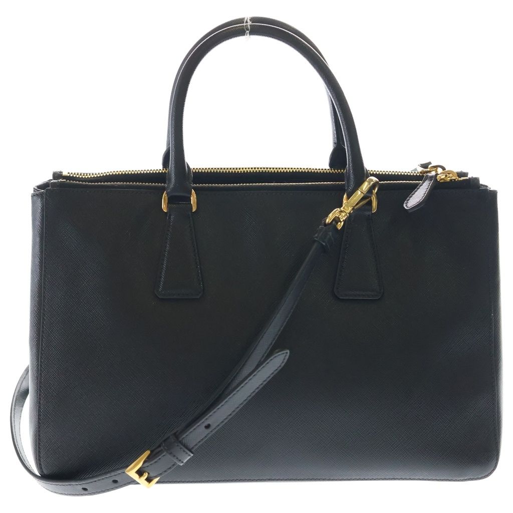 Prada Galleria Gold Leather 2-Way Shoulder Bag Tote Black — view 2