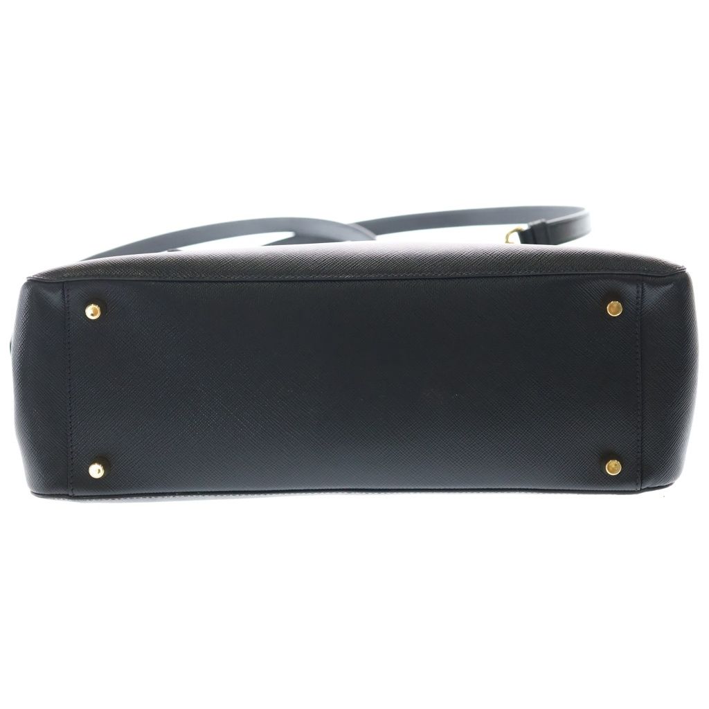 Prada Galleria Gold Leather 2-Way Shoulder Bag Tote Black — view 4