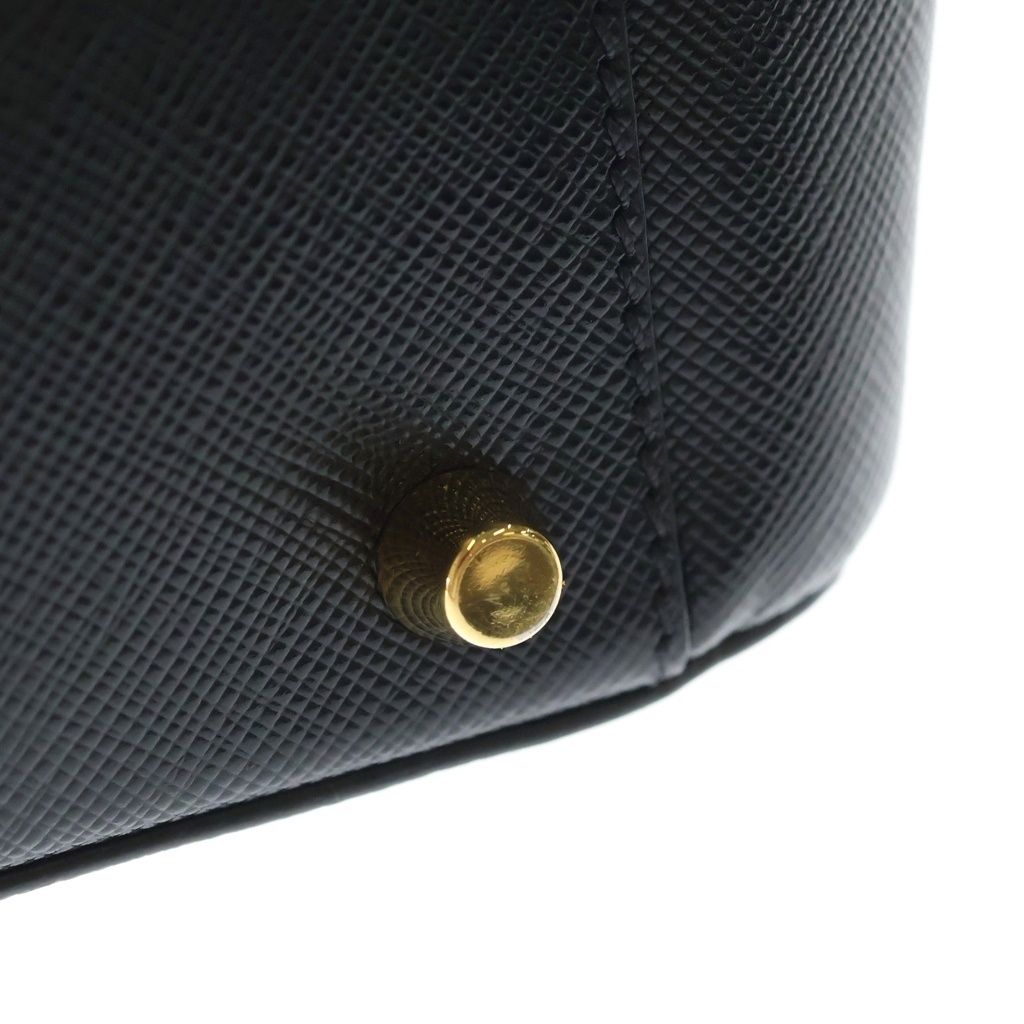 Prada Galleria Gold Leather 2-Way Shoulder Bag Tote Black — view 7