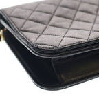 Chanel Quilted 24 Shoulder Bag Chain Black Lambskin Gold — view 5