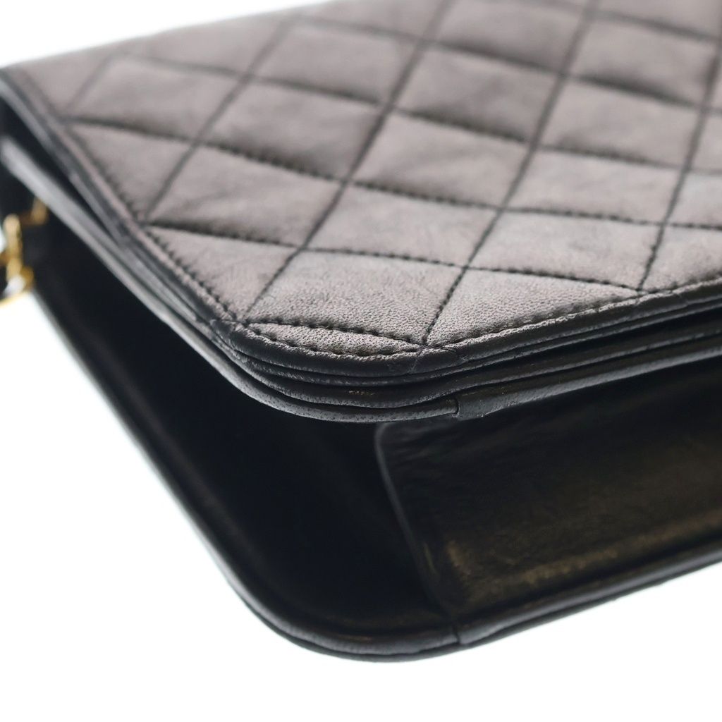 Chanel Quilted 24 Shoulder Bag Chain Black Lambskin Gold — view 5