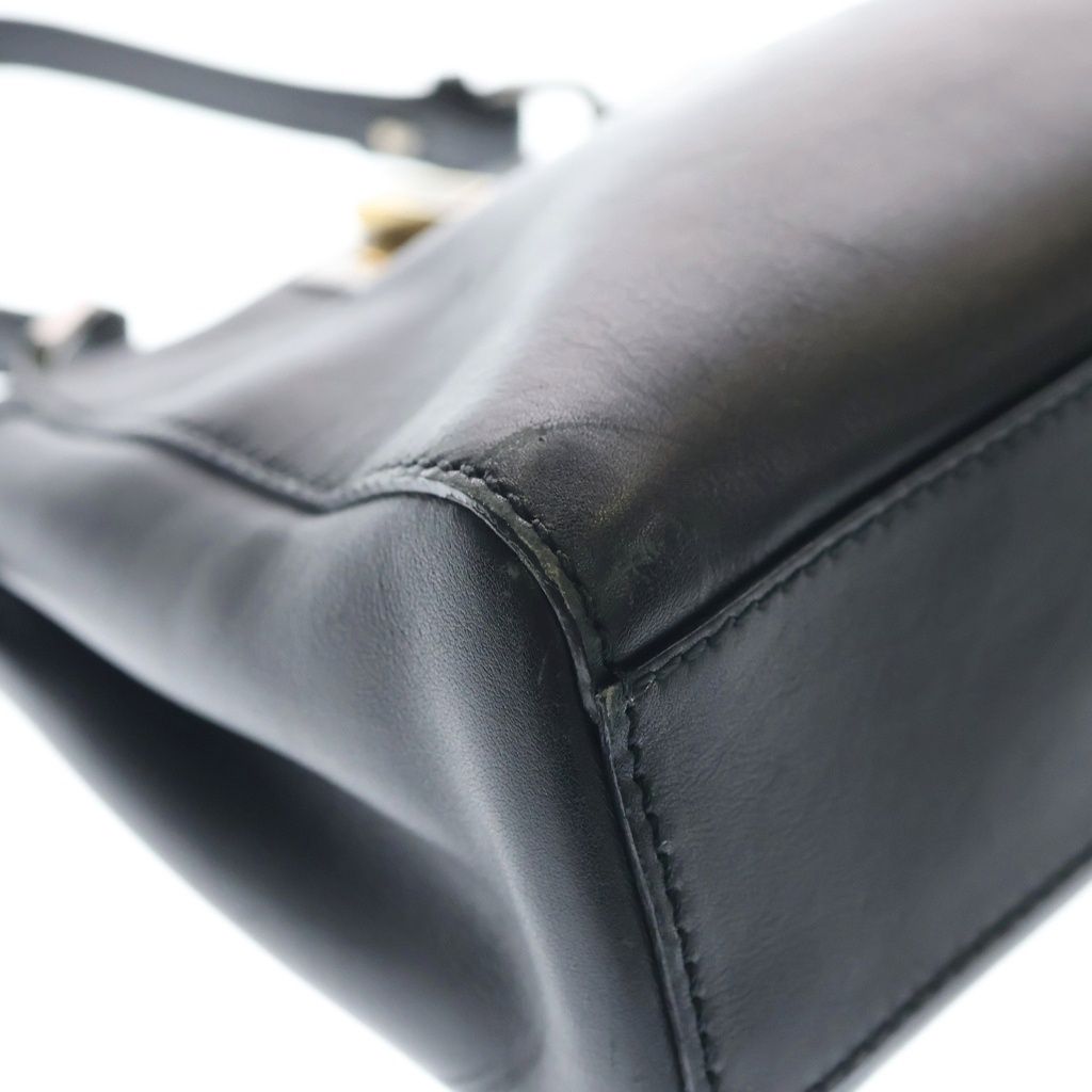 Fendi Peekaboo Mini 2-Way Shoulder Bag Black Leather Silver — view 5