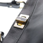 Fendi Peekaboo Mini 2-Way Shoulder Bag Black Leather Silver — view 6