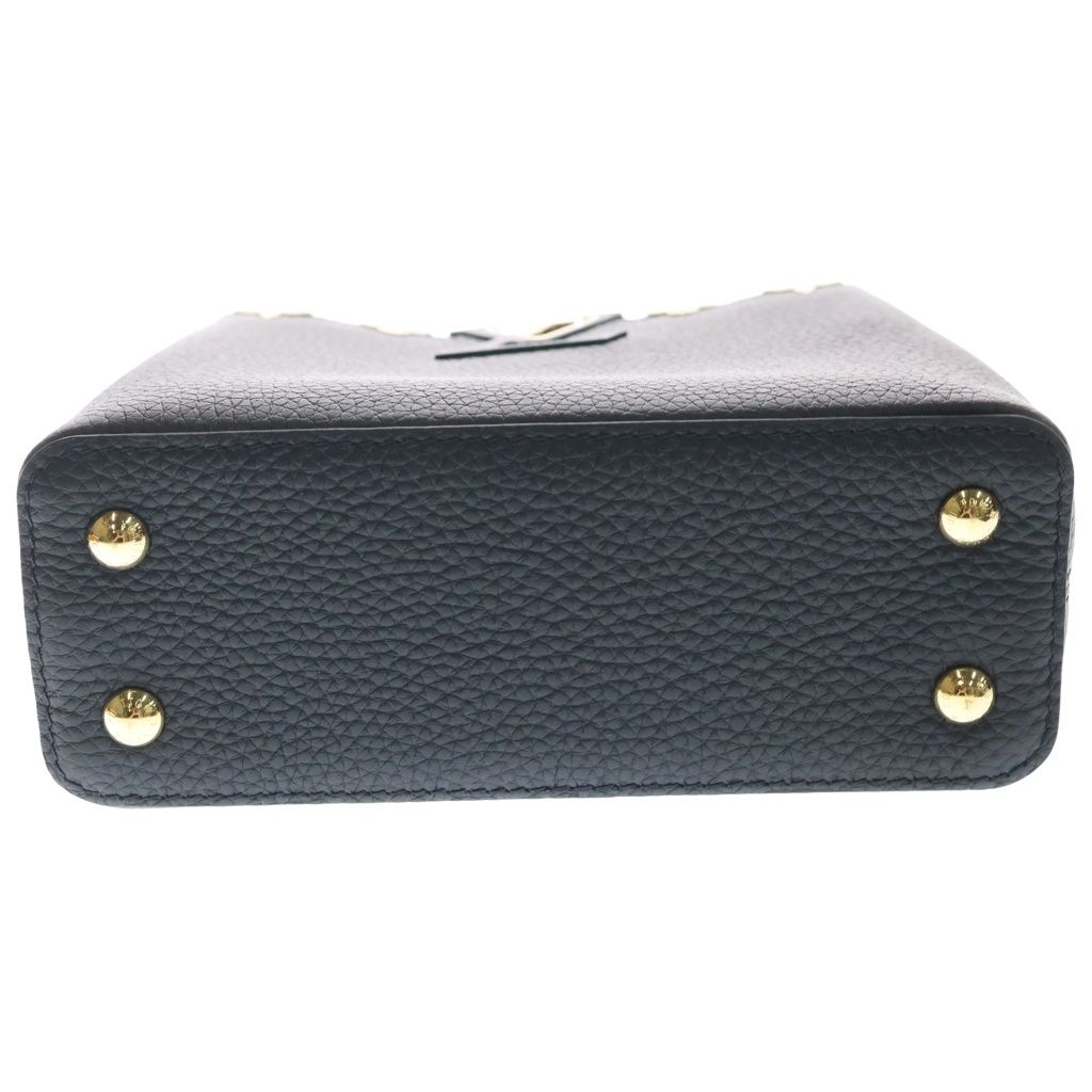 Louis Vuitton Capucines Mini 2-Way Shoulder Bag Black Leather Gold — view 4