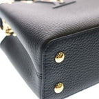 Louis Vuitton Capucines Mini 2-Way Shoulder Bag Black Leather Gold — view 5