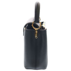 Louis Vuitton Capucines Mini 2-Way Shoulder Bag Black Leather Gold — view 3