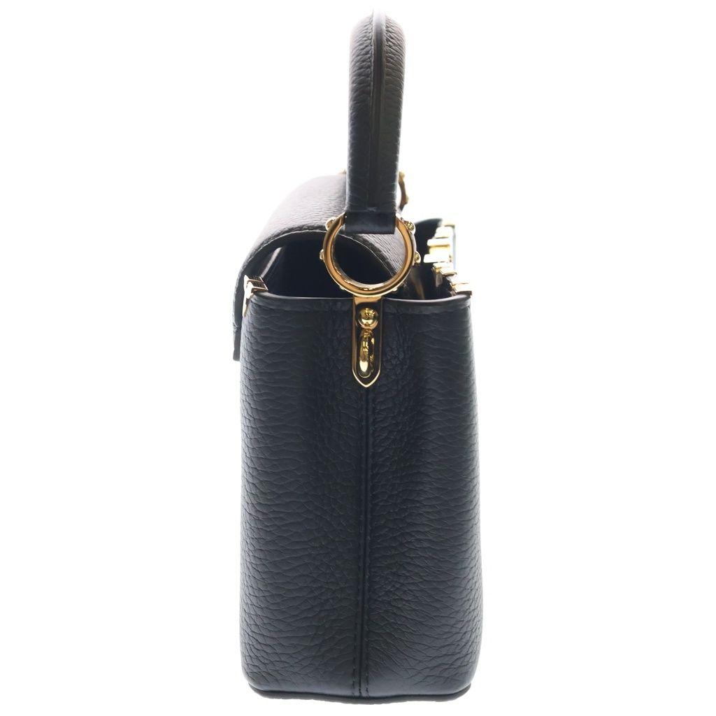 Louis Vuitton Capucines Mini 2-Way Shoulder Bag Black Leather Gold — view 3