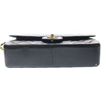 Chanel Quilted 25 Double Flap Chain Shoulder Bag Black Lambskin Gold — view 4