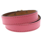 Hermes Ketall Double Tour Leather Bracelet Pink Gold — view 2