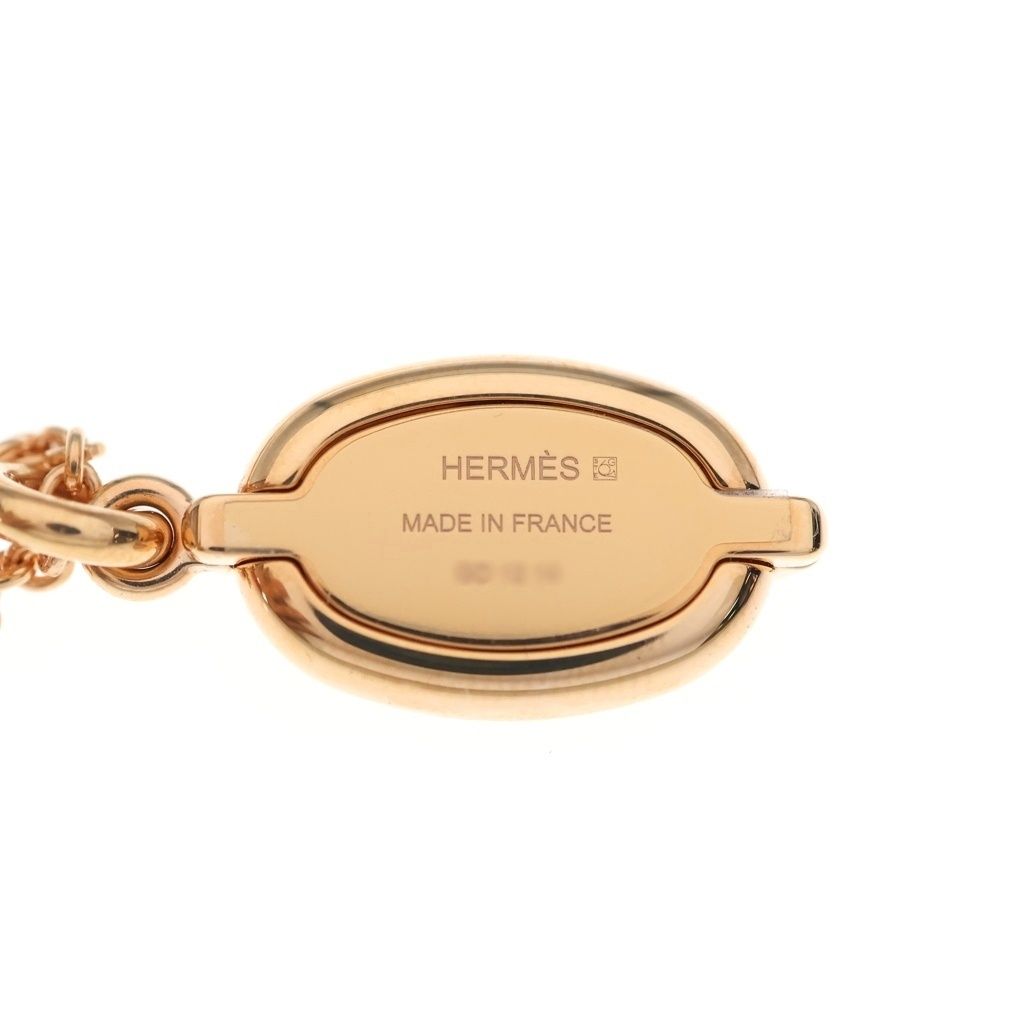 Hermes Mini Maillon PM Necklace Beige Rose Gold — view 5