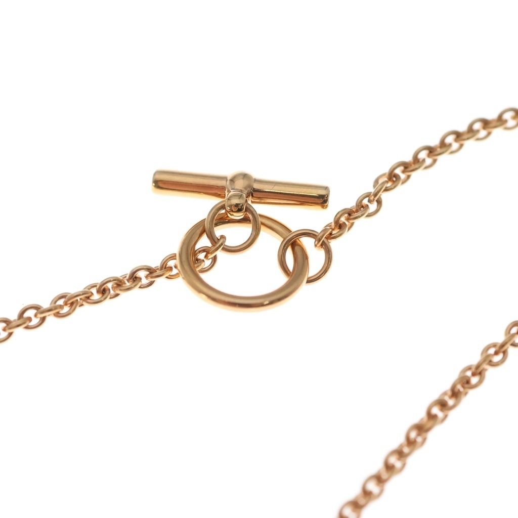 Hermes Mini Maillon PM Necklace Beige Rose Gold — view 4