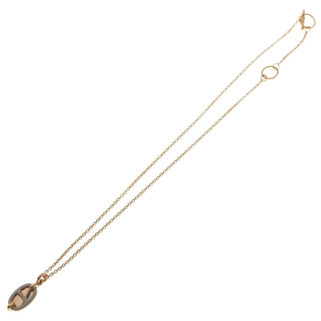 Hermes Mini Maillon PM Necklace Beige Rose Gold — view 2