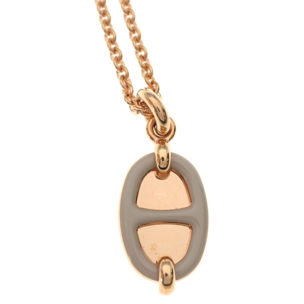 Hermes Mini Maillon PM Necklace Beige Rose Gold — view 3