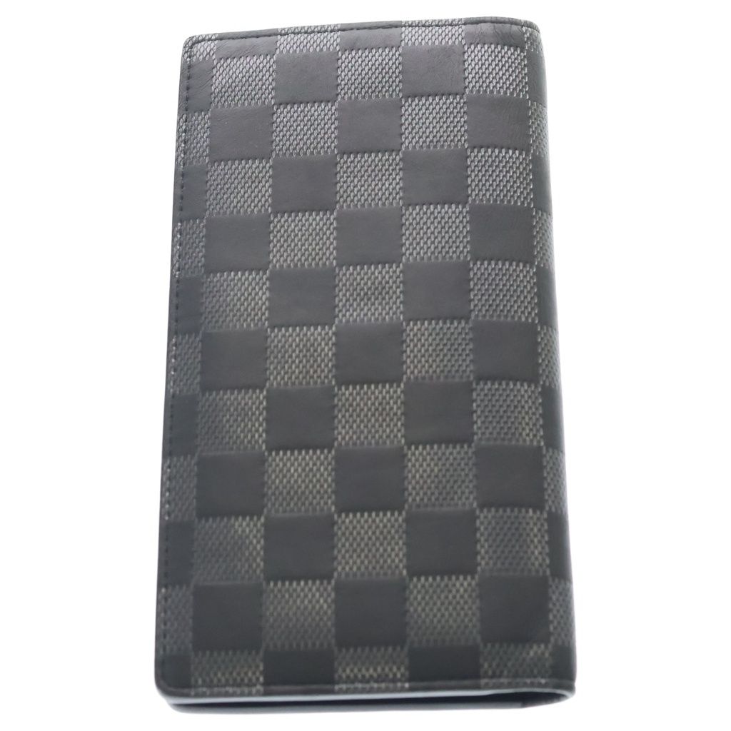 Louis Vuitton Damier Infini Portefeuille Brazza Wallet Black Silver — view 2