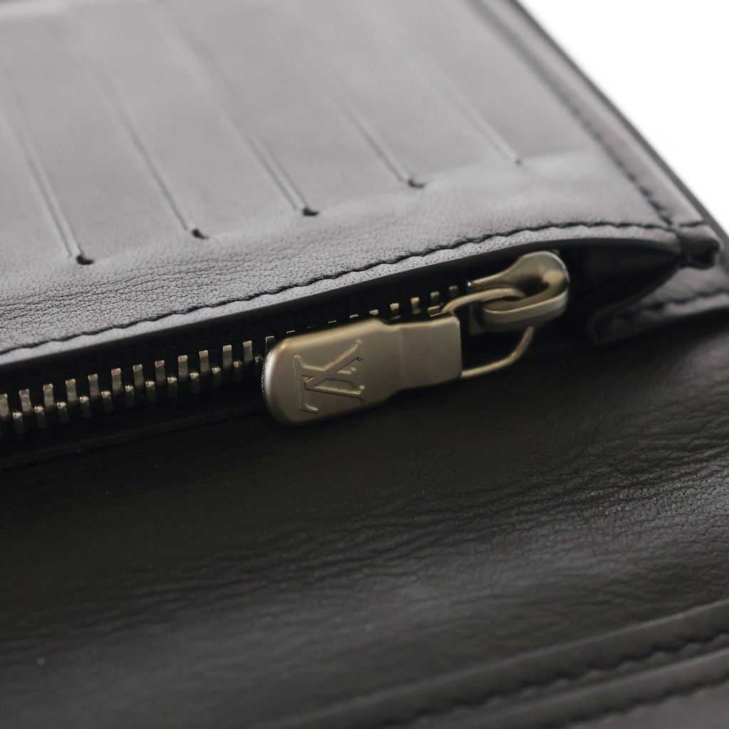 Louis Vuitton Damier Infini Portefeuille Brazza Wallet Black Silver — view 5