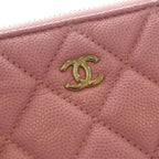 Chanel Quilted Classic Mini Pouch Caviar Leather Pink — view 6