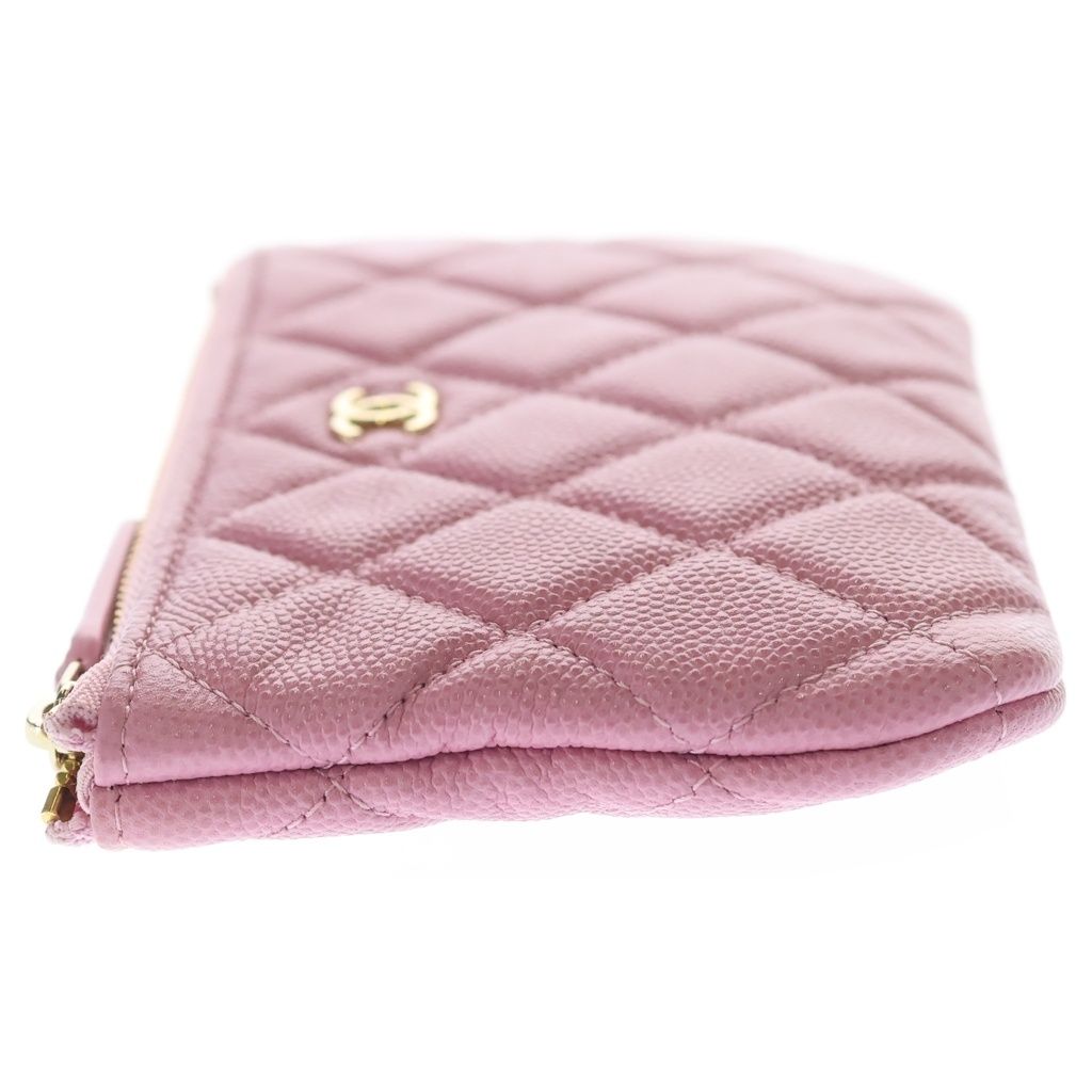 Chanel Quilted Classic Mini Pouch Caviar Leather Pink — view 3