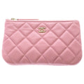 Chanel Quilted Classic Mini Pouch Caviar Leather Pink