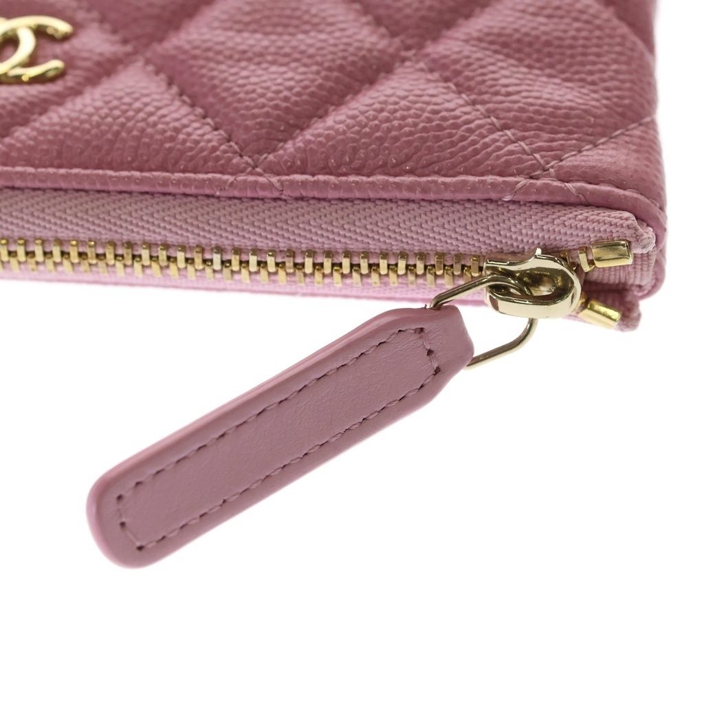 Chanel Quilted Classic Mini Pouch Caviar Leather Pink — view 5