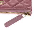 Chanel Quilted Classic Mini Pouch Caviar Leather Pink — view 5