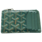 Goyard Bourbon Card Case Fragment Business Holder Green Leather Silver — view 2