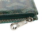 Goyard Bourbon Card Case Fragment Business Holder Green Leather Silver — view 5