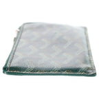 Goyard Bourbon Card Case Fragment Business Holder Green Leather Silver — view 3