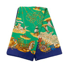 Hermes Carre 90 Voiles de Lumiere Sailing Ship of Light Scarf Green Multicolor
