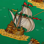 Hermes Carre 90 Voiles de Lumiere Sailing Ship of Light Scarf Green Multicolor — view 2
