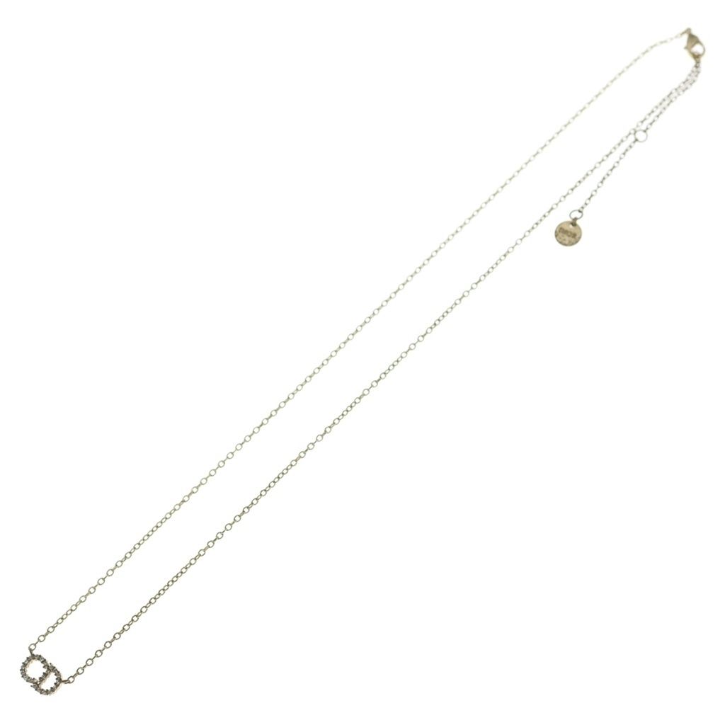 Dior CD Logo Rhinestone Pendant Chain Gold — view 2