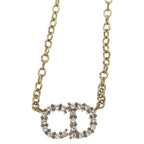 Dior CD Logo Rhinestone Pendant Chain Gold — view 3