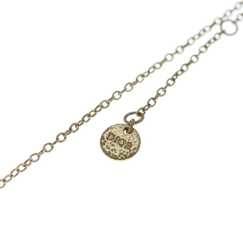 Dior CD Logo Rhinestone Pendant Chain Gold — view 5