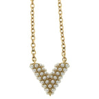 Louis Vuitton Collier Essential Pe Loulou Pearl Pendant Chain Gold — view 3