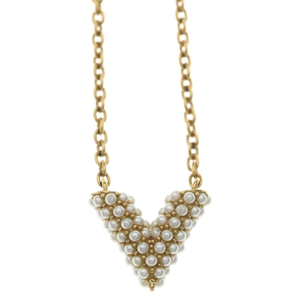 Louis Vuitton Collier Essential Pe Loulou Pearl Pendant Chain Gold — view 3
