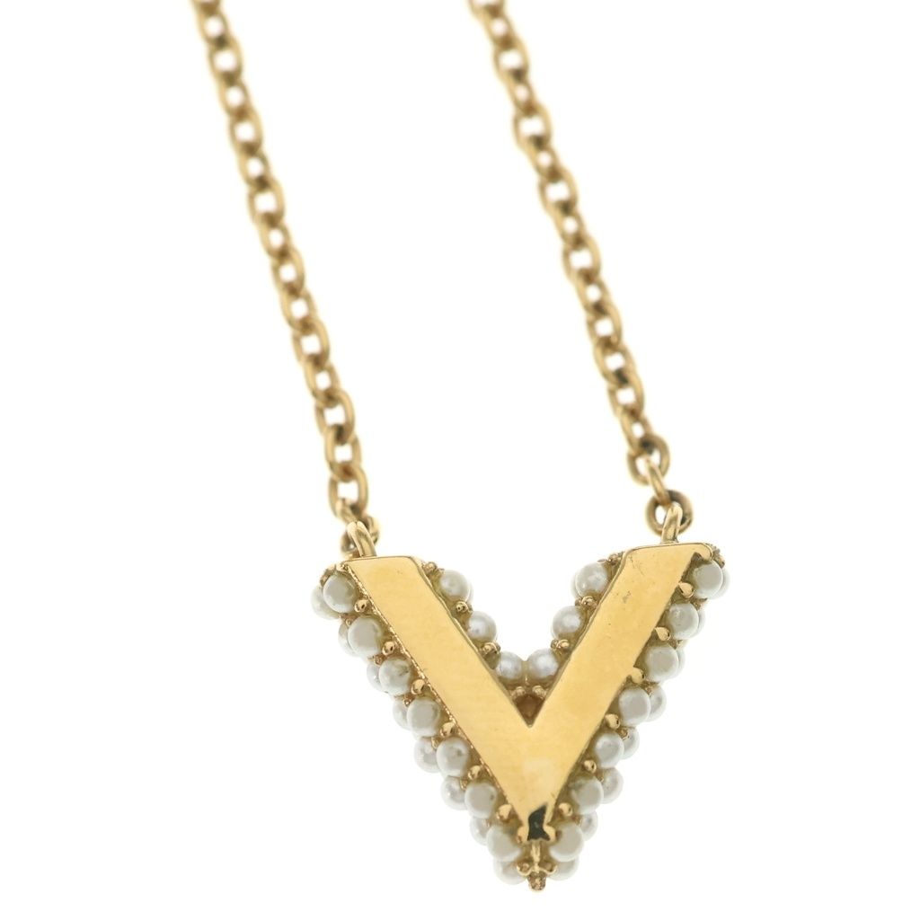 Louis Vuitton Collier Essential Pe Loulou Pearl Pendant Chain Gold — view 5