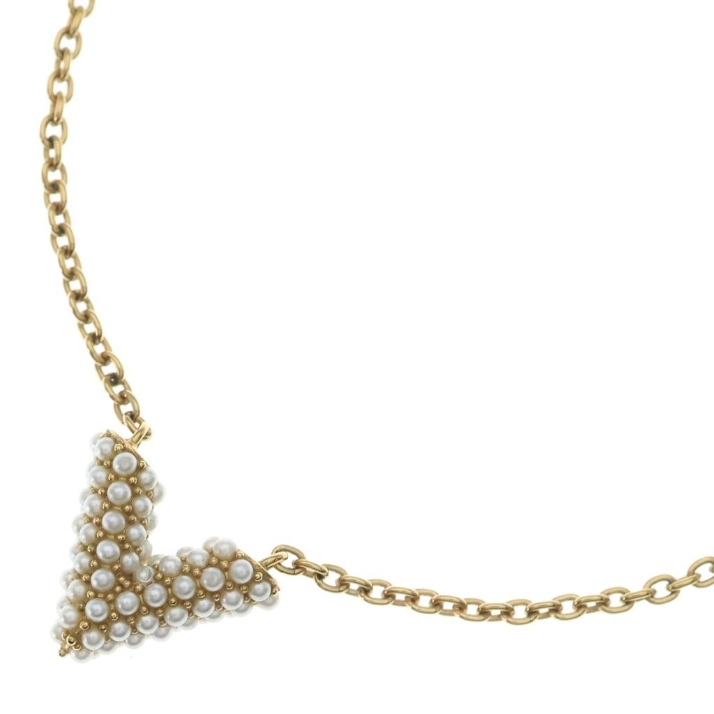 Louis Vuitton Collier Essential Pe Loulou Pearl Pendant Chain Gold