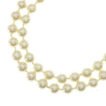 Chanel Pearl Long Chain Necklace White Gold