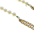 Chanel Pearl Long Chain Necklace White Gold — view 6