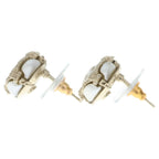 Chanel CC Logo Faux Pearl Earrings White Gold 19c — view 3