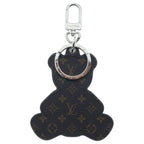 Louis Vuitton Porte Cles Teddy Bear Key Sling Bag Charm Key Holder Brown Silver — view 2