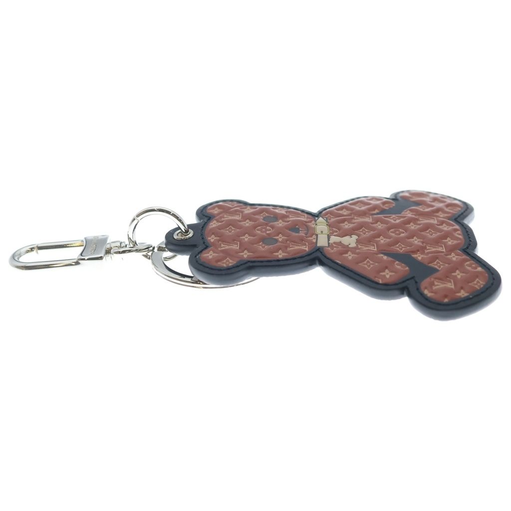 Louis Vuitton Porte Cles Teddy Bear Key Sling Bag Charm Key Holder Brown Silver — view 4