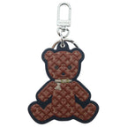 Louis Vuitton Porte Cles Teddy Bear Key Sling Bag Charm Key Holder Brown Silver