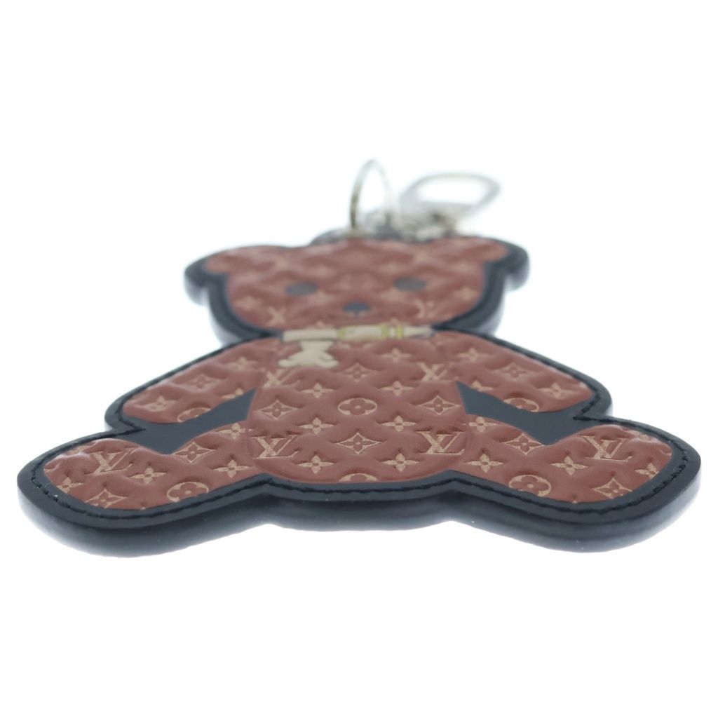 Louis Vuitton Porte Cles Teddy Bear Key Sling Bag Charm Key Holder Brown Silver — view 5
