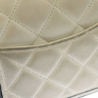 Chanel Quilted Mini Flap Bag White Lambskin — view 7
