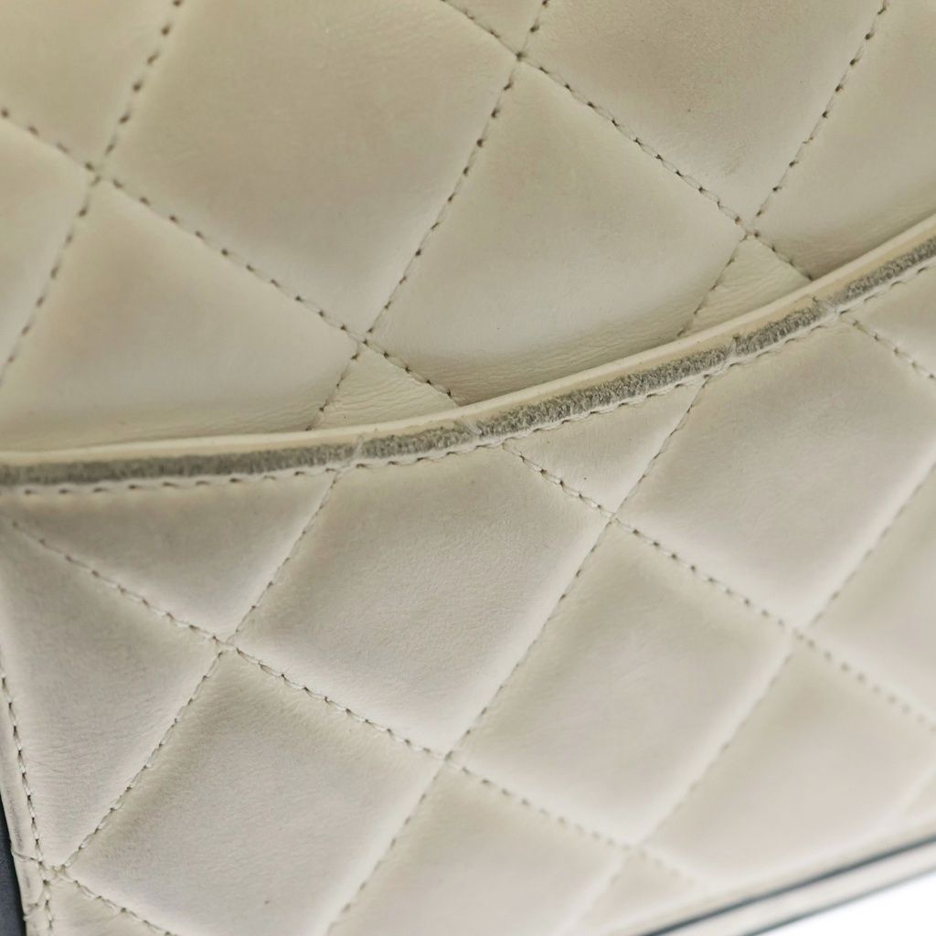 Chanel Quilted Mini Flap Bag White Lambskin — view 7