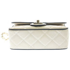 Chanel Quilted Mini Flap Bag White Lambskin — view 4