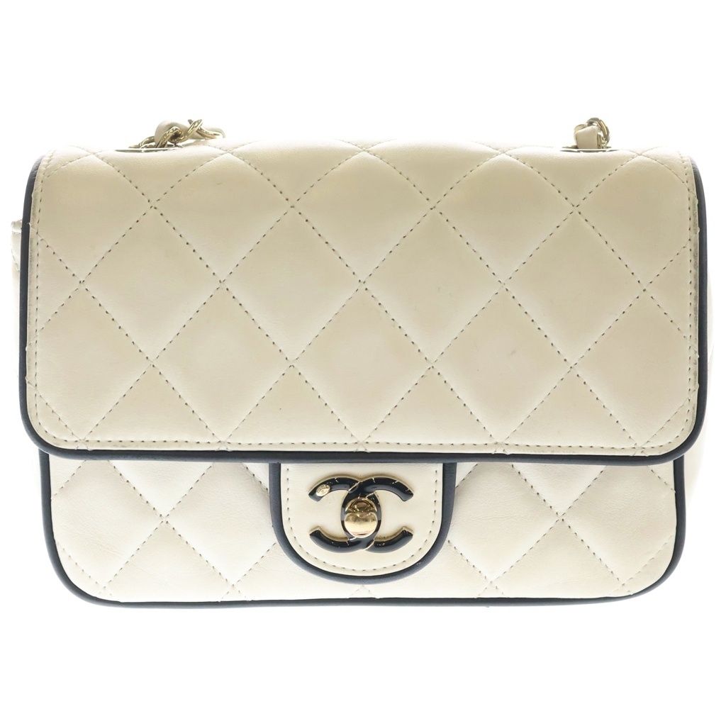 Chanel Quilted Mini Flap Bag White Lambskin